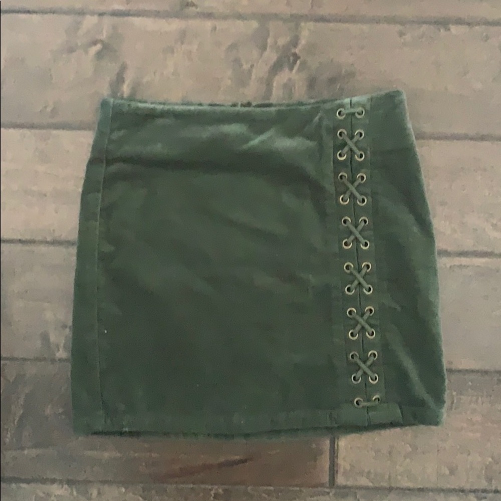 Suede mini skirt